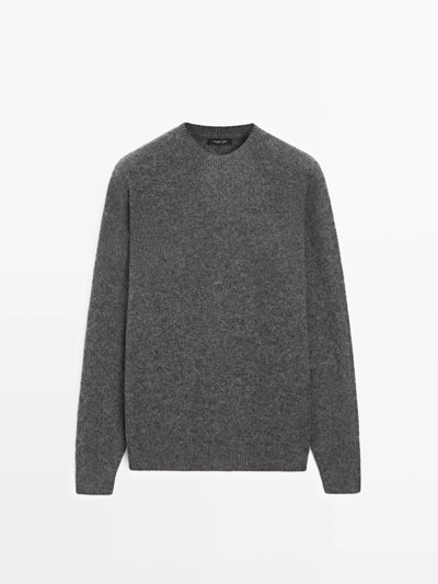 Джемпер из хлопка и шерсти с круглым вырезом- Заказать в России