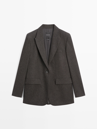 Massimo Dutti Пиджак из 100% шерсти с лацканами