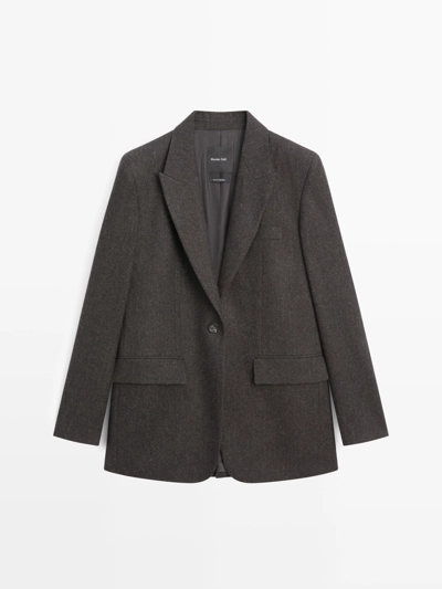 Пиджак из 100% шерсти с лацканами- Заказать в России