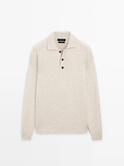 Поло свитер из 100% шерсти