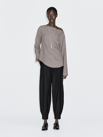 Massimo Dutti Блуза с лодочным вырезом и фактурой из войлока