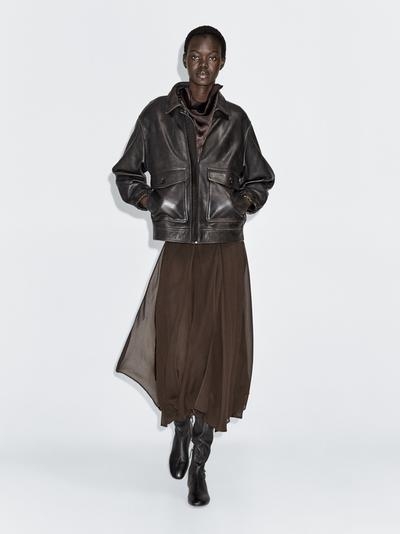 Massimo Dutti Юбка миди со шлейфом и оборками купить с доставкой.