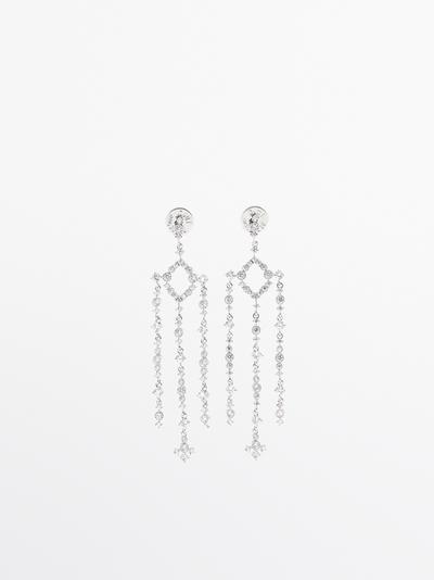Massimo Dutti Серьги каплевидной формы с кристаллами