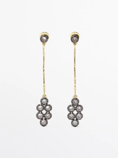 Серьги с античными стразами