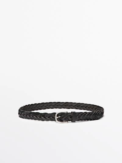 Плетеный ремень из натуральной кожи нубук- Заказать в России