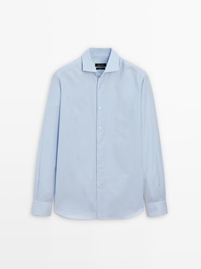 Massimo Dutti Рубашка из 100% хлопка в полоску SLIM FIT