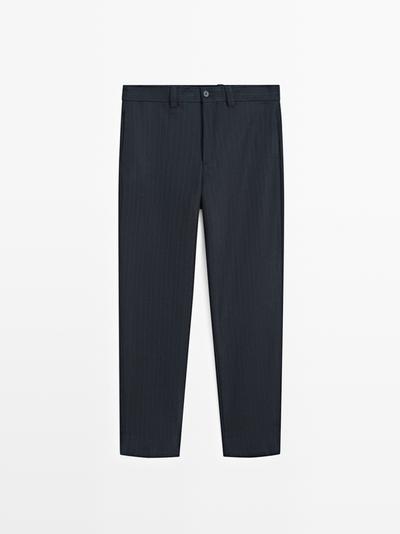 Massimo Dutti Брюки из фланели с двойной полосой