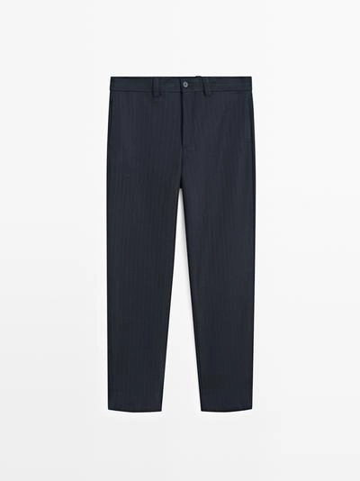 Брюки из фланели с двойной полосой- Заказать в России