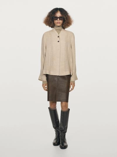 Рубашка из шерстяной смеси с видимыми пуговицами