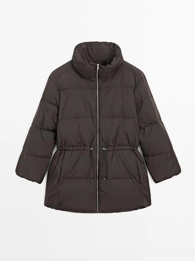 Пуховик с водоотталкивающей отделкой и эластичной талией