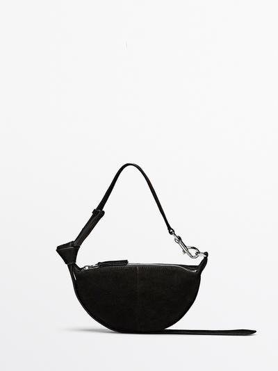 Massimo Dutti Мини сумка через плечо из замши двойного ворса купить с доставкой.