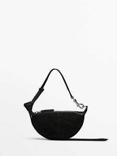 Мини сумка через плечо из замши двойного ворса