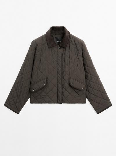 Massimo Dutti Куртка короткая водоотталкивающая с деталями из костюмной ткани купить с доставкой.