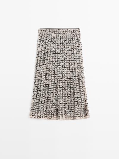 Massimo Dutti Юбка-миди с вышивкой и стразами купить с доставкой.