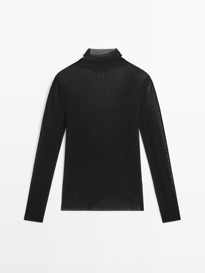 Massimo Dutti Прозрачная длиннорукавная футболка