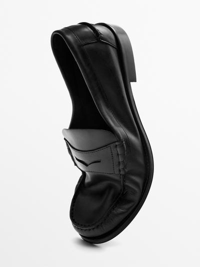 Massimo Dutti Лоферы из масленой кожи