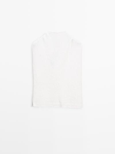 Massimo Dutti Белая худи из альпаки с передником