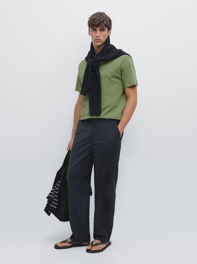 Massimo Dutti Футболка с коротким рукавом из 100% хлопка купить с доставкой.