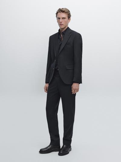 Massimo Dutti Американский костюм из шерстяной смеси фланели купить с доставкой.