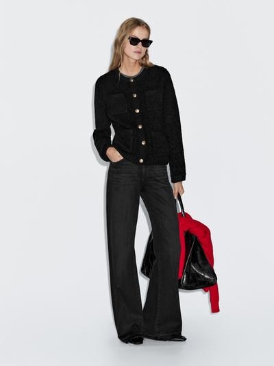 Massimo Dutti Кардиган из шерстяной смеси с пуговицами из золота купить с доставкой.