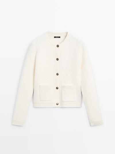 Massimo Dutti Короткий вязаный кардиган с деталями золотых пуговиц купить с доставкой.