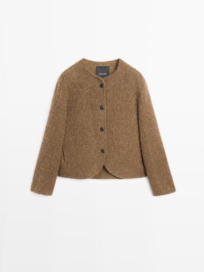 Massimo Dutti Куртка из мягкой альпакиевой шерсти