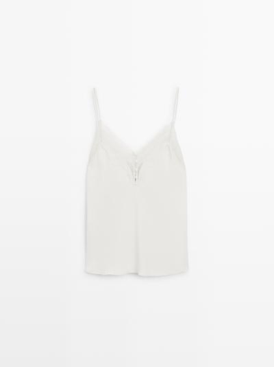 Massimo Dutti Топ-камисоль с пуговицами купить с доставкой.