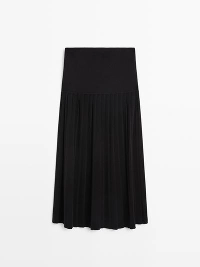 Юбка миди с боковыми складками- Заказать в России