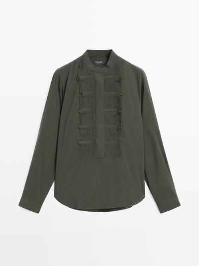 Massimo Dutti Рубашка с застежкой на пуговицы и стойкой воротником купить с доставкой.