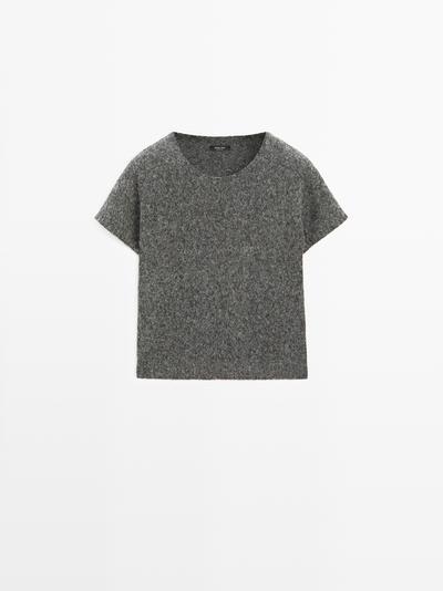 Massimo Dutti Короткий вязаный свитер из альпаки и шерсти