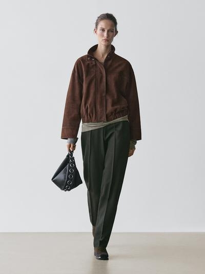 Massimo Dutti Замшевая бомбер-куртка