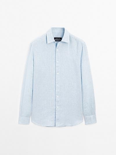 Massimo Dutti Рубашка из 100% льна в стиле SLIM FIT купить с доставкой.