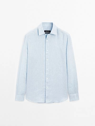 Рубашка из 100% льна в стиле SLIM FIT- Заказать в России