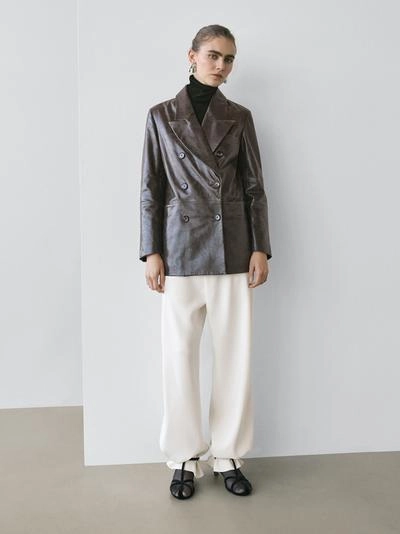 Жакет из овечьей кожи с покрытием нубук - STUDIO- Заказать в России