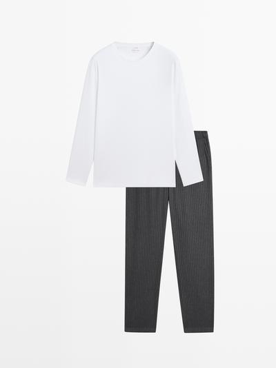 Massimo Dutti Пижама в полоску из 100% хлопка с длинным рукавом купить с доставкой.