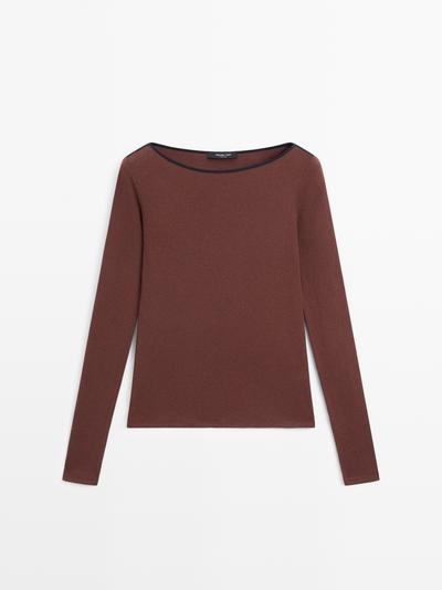 Massimo Dutti Топ с деталями контрастного цвета