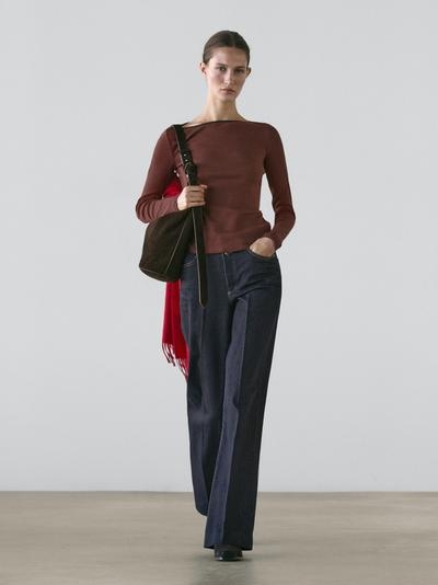 Massimo Dutti Топ с деталями контрастного цвета