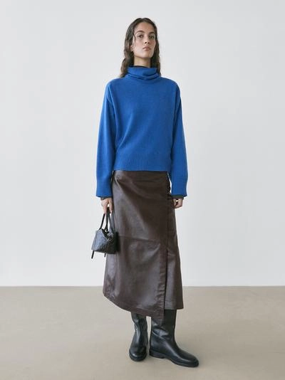 Свитер из шерстяной смеси с высоким воротником- Заказать в России