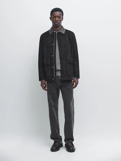 Куртка с карманами из замши- Заказать в России