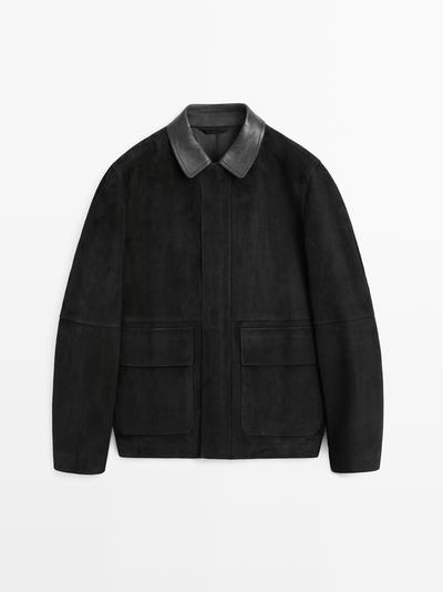 Massimo Dutti Куртка с карманами из замши