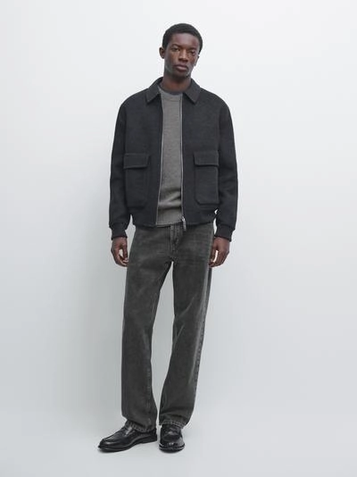 Куртка из шерстяной смеси с карманами- Заказать в России