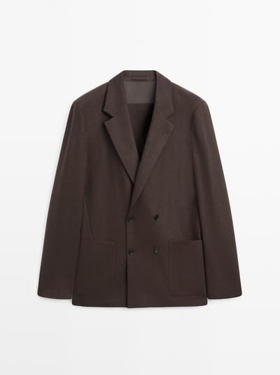 Massimo Dutti Шерстяной двубортный пиджак из 100% купить с доставкой.