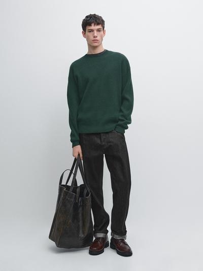 Massimo Dutti Свитер из 100% шерсти в рубчик купить с доставкой.