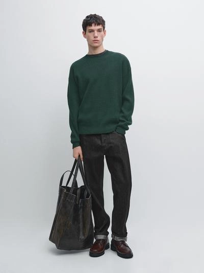 Свитер из 100% шерсти в рубчик- Заказать в России