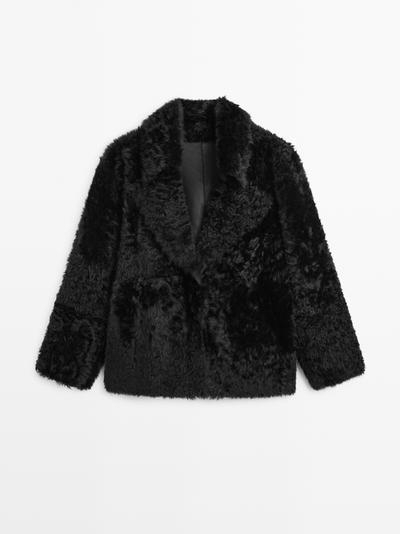 Massimo Dutti Шуба из овечьей кожи с лацканами - STUDIO