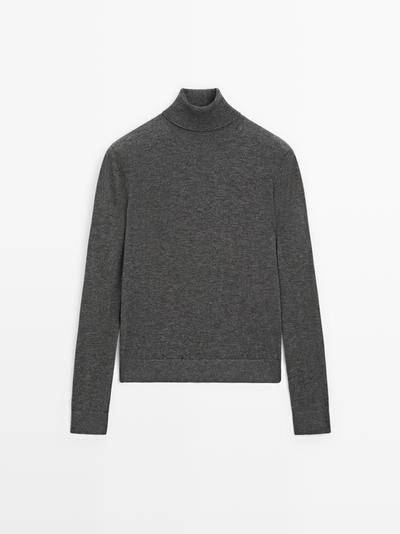 Massimo Dutti Свитер с высоким воротником из шерстяной смеси