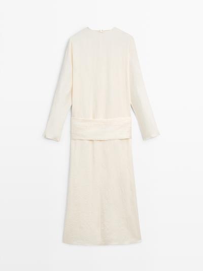 Massimo Dutti Платье миди с поясом - STUDIO