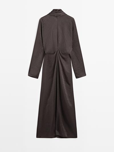 Massimo Dutti Длинное платье с завязкой - STUDIO купить с доставкой.