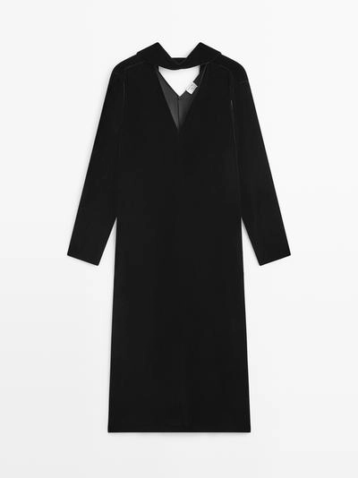 Длинное бархатное платье с завязкой на шее - STUDIO- Заказать в России