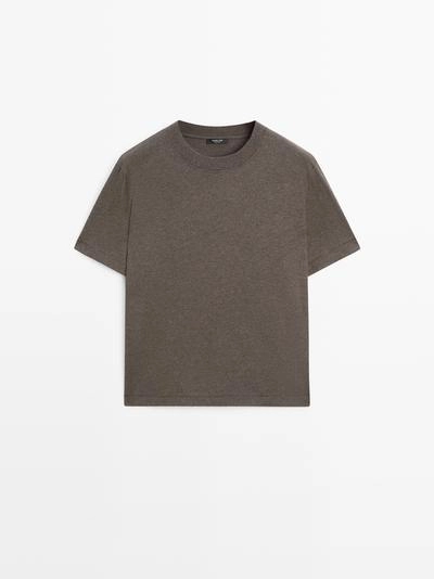 Футболка с коротким рукавом из меланжевой ткани- Заказать в России